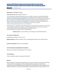 Response to NSF 20-015 Request for Information on Data-Focused