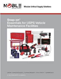 Snap-On® Essentials for USPS Vehicle Maintenance Facilities
