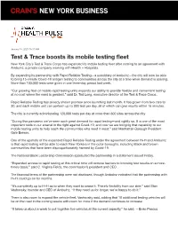 Test & Trace Boosts Its Mobile Testing Fleet