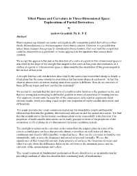 Tilted Planes and Curvature in Three-Dimensional Space: Explorations of Partial Derivatives