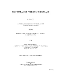 Uniform Asset-Freezing Orders Act