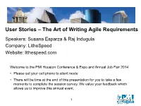 User Stories – the Art of Writing Agile Requirements