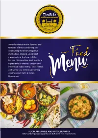Dine-In Menu