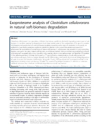 Exoproteome Analysis of Clostridium Cellulovorans in Natural Soft