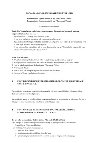 PACKAGE LEAFLET: INFORMATION for the USER Lercanidipine