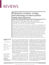 Probing the Evolution, Ecology and Physiology of Marine Protists Using Transcriptomics