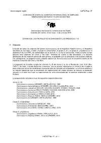 Proposal for Amendment of Appendix I Or II for CITES Cop18