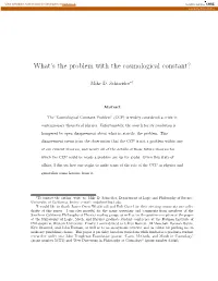 What's the Problem with the Cosmological Constant?