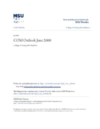 COM Outlook June 2000 College of Osteopathic Medicine