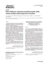 Effects of Telmisartan Vs Olmesartan on Metabolic Parameters, Insulin Resistance and Adipocytokines in Hypertensive Obese Patients