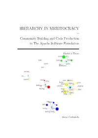 HIERARCHY in MERITOCRACY – Community Building and Code Production in the Apache Software Foundation