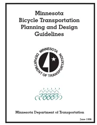 Minnesota Bicycle Transportation Planning and Design Guidelines