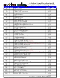 Order Form Bilingual Curriculum Material P.O