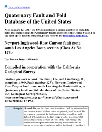 Quaternary Fault and Fold Database of the United States