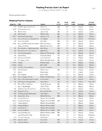 Reading Practice Quiz List Report Page 1 Accelerated Reader®: Thursday, 08/22/13, 10:42 AM