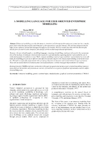 A Modelling Language for User Oriented Enterprise Modelling