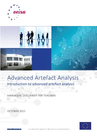 Advanced Artefact Analysis Introduction to Advanced Artefact Analysis