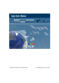 Argos User's Manual © 2007-2016 CLS Last Updated on June 15, 2016