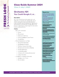 Class Guide Summer 2021 Orchestra