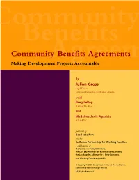 Community Benefits Agreements Making Development Projects Accountable