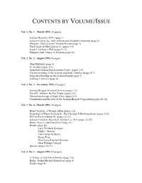 Contents by Volume/Issue