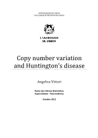 Copy Number Variation and Huntington's Disease