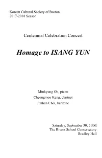 Homage to ISANG YUN