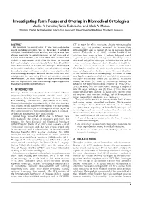 Investigating Term Reuse and Overlap in Biomedical Ontologies Maulik R