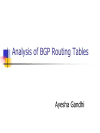 Analysis of BGP Routing Tables
