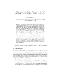 Differential and Linear Attacks on the Full WIDEA-N Block Ciphers (Under