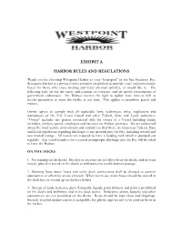Exhibit a Harbor Rules and Regulations