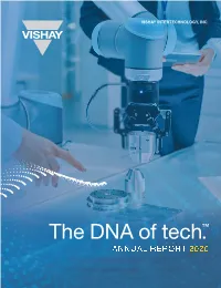 Annual Report 2020 About Vishay Intertechnology