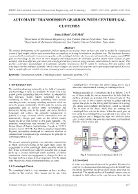 Automatic Transmission Gearbox with Centrifugal Clutches