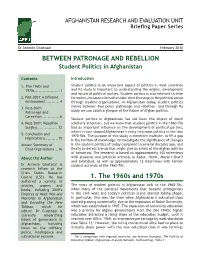 BETWEEN PATRONAGE and REBELLION 1. the 1960S and 1970S