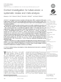 Contact Investigation for Tuberculosis: a Systematic Review and Meta-Analysis