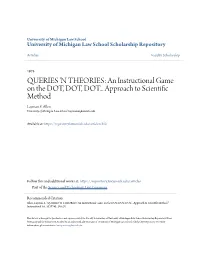 QUERIES 'N THEORIES: an Instructional Game on the DOT, DOT, DOT