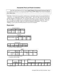 Semipartial (Part) and Partial Correlation