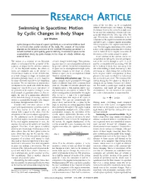 Swimming in Spacetime: Motion by Cyclic Changes in Body Shape