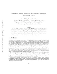 Computing Integer Sequences: Filtering Vs Generation (Functional Pearl)