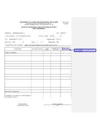 DEPARTMENT of BUSINESS and PROFESSIONAL REGULATION DBPR Form AB&T DIVISION of ALCOHOLIC BEVERAGES and TOBACCO 4000A-032E Rev