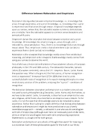 Difference Between Rationalism and Empiricism Rationalism