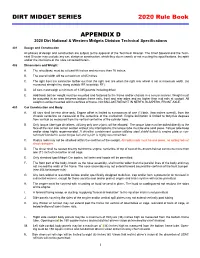 DIRT MIDGET SERIES 2020 Rule Book APPENDIX D