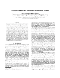 Incorporating Relevance in Epistemic States in Belief Revision