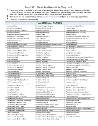 May Plant Availability List