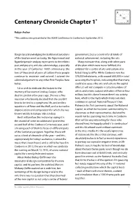 Centenary Chronicle Chapter 1*