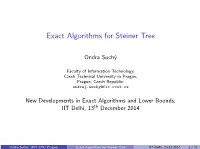Exact Algorithms for Steiner Tree