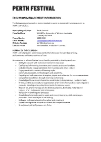 Excursion Management Information