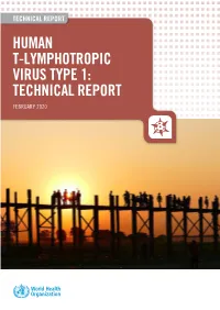 Human T-Lymphotropic Virus Type 1: Technical Report February 2020