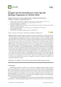 Insights Into the Identification of the Specific Spoilage Organisms In