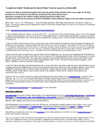 "Leakycon Radio" Dedicated to Harry Potter Fans to Launch on Siriusxm